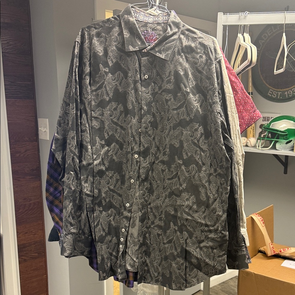 Robert Graham Charcoal Paisley Shirt Jacket